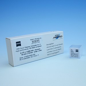 Deckgläser, hoch präzise, D=0,17mm, Schachtel mit 1000 Stück