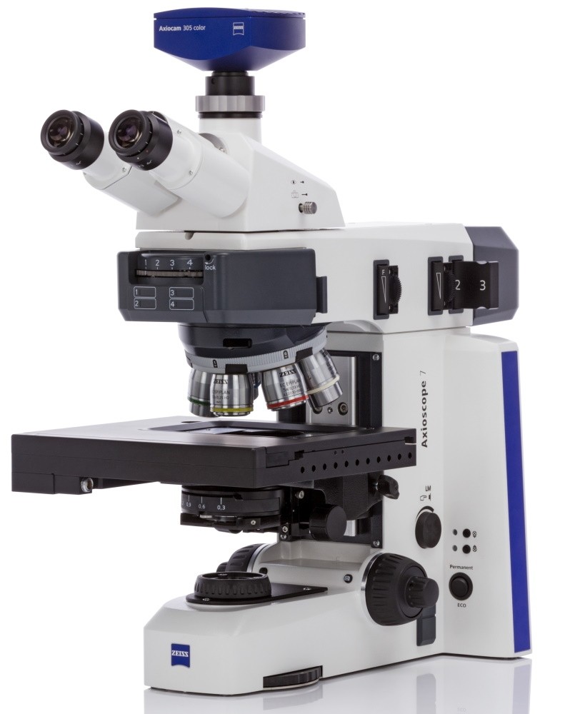 Zeiss Axioscope 7 seitlich mit Zeiss Kamera 305 color